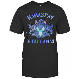 Yoga Chill Stitch Mask Namastay 6 Feet Away Light T-Shirt